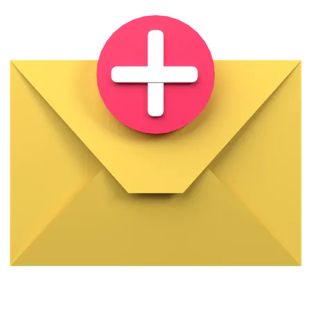 Add Mail  3D Icon