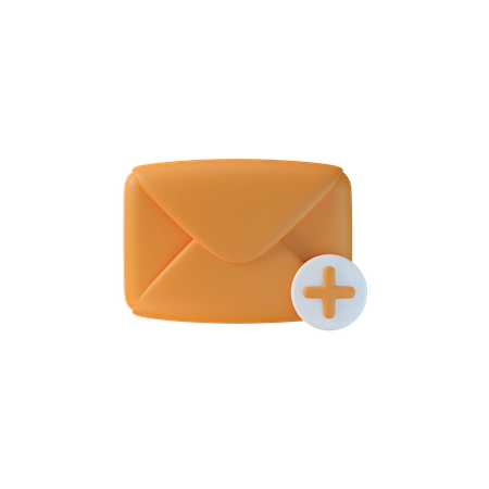 Add Mail  3D Icon