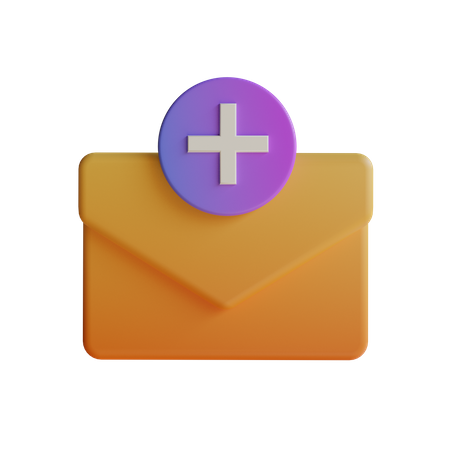 Add Mail  3D Icon