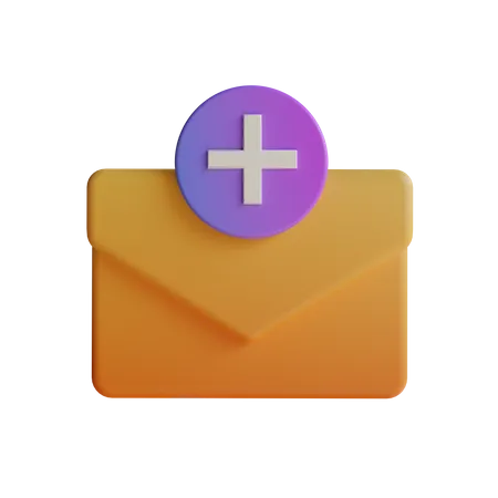 Add Mail  3D Icon