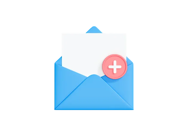 Add Mail  3D Icon