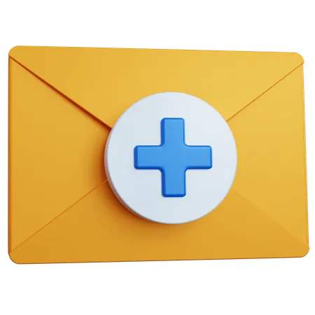 Add Mail  3D Icon