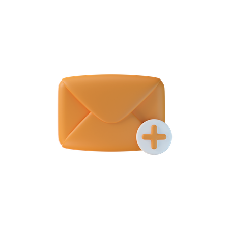 Add Mail  3D Icon