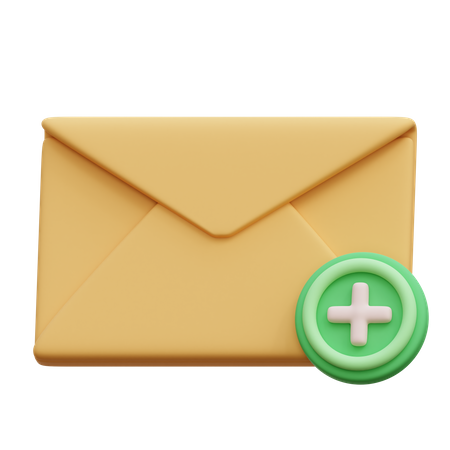 Add Mail  3D Icon