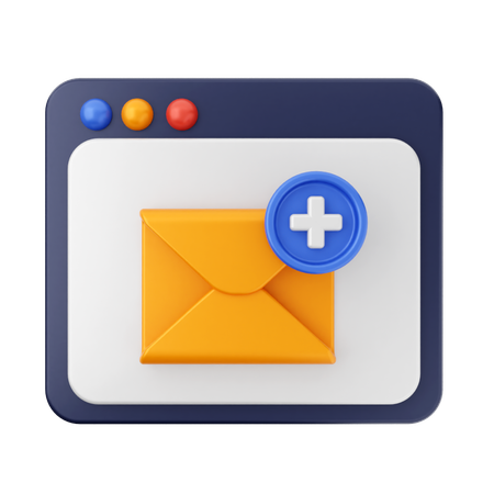 Add Mail Message  3D Icon