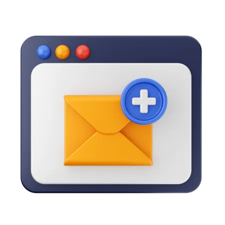 Add Mail Message  3D Icon