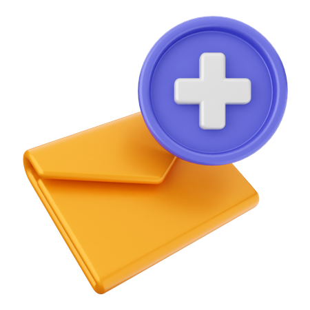 Add Mail Message  3D Icon