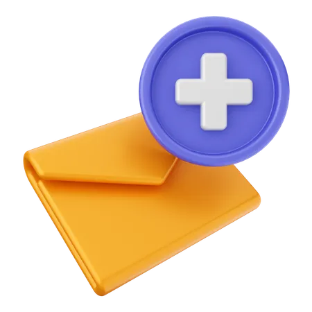 Add Mail Message  3D Icon