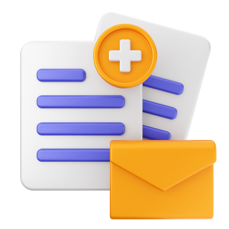 Add Mail Message  3D Icon