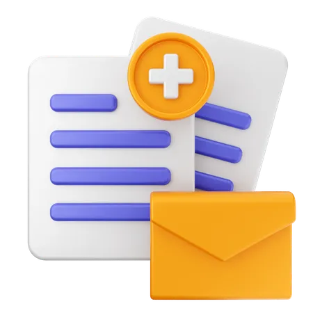 Add Mail Message  3D Icon