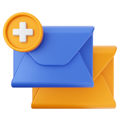 Add Mail Message  3D Icon