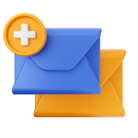 Add Mail Message  3D Icon