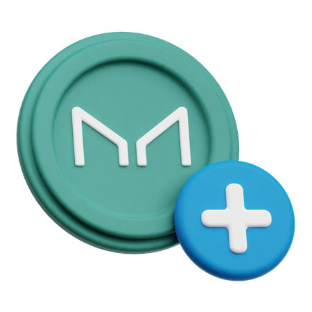 Add Maker Coin  3D Icon