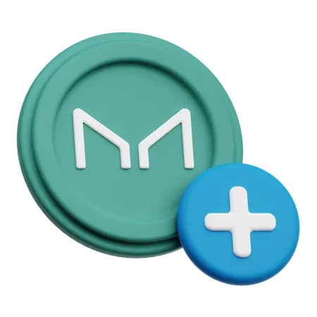 Add Maker Coin  3D Icon