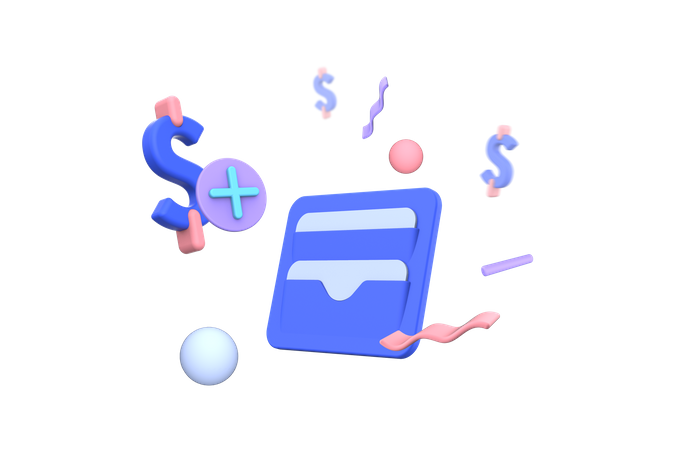 Add Money to Wallet  3D Illustration