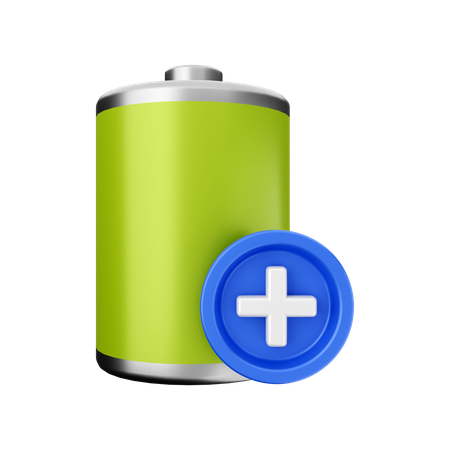 Add New Battery  3D Illustration