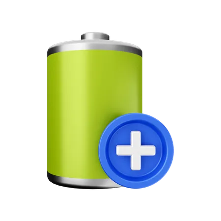 Add New Battery  3D Illustration