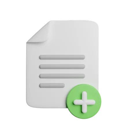 Add New File Document 3D Icon