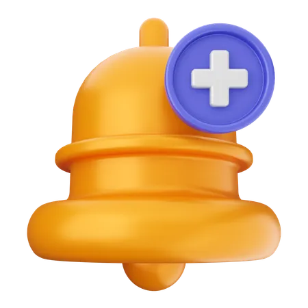 Add Notification Bell  3D Icon