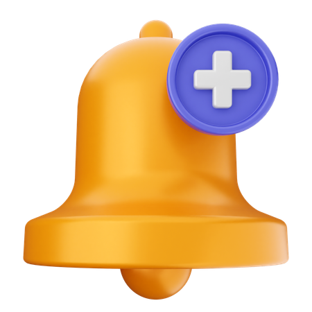 Add Notification Bell  3D Icon