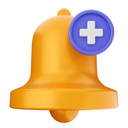 Add Notification Bell  3D Icon