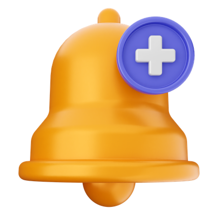 Add Notification Bell  3D Icon