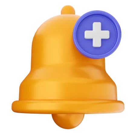 Add Notification Bell  3D Icon