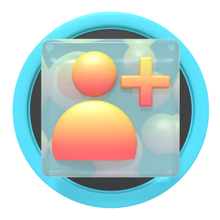 Add Friend Profile Button 3D Icon