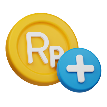 Add Rupiah Coin  3D Icon