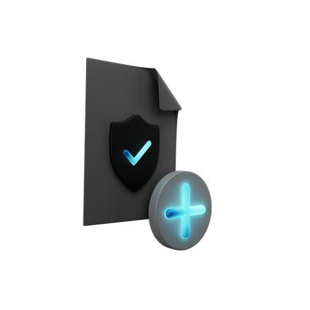 Add Secure File  3D Icon