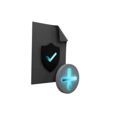 Add Secure File  3D Icon