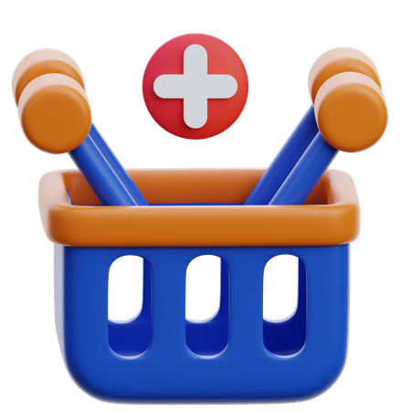 Add Shopping Basket  3D Icon