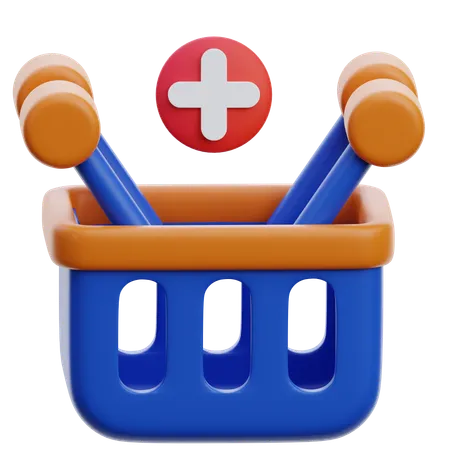 Add Shopping Basket  3D Icon