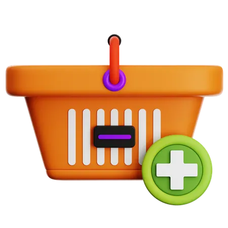 Add To Basket 3 D Shopping Illustration 3D Icon