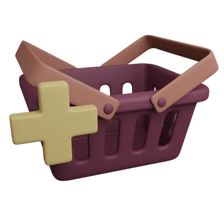 3 D Shopping Basket Illustration 3D Icon