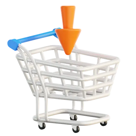 Shopping Cart With One Icon Of Added Item Cartoon Icon Isolated On Background Add To Cart Empty Shopping Basket 3 D Rendering 3D Icon