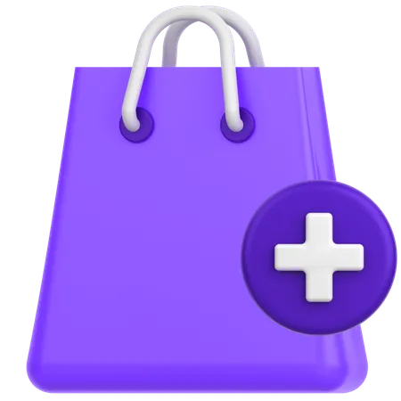 3 D Icon Of A Bag With Add Sign 3D Icon