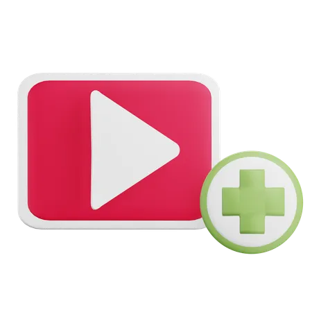 3 D Add Video Icon Illustration With Transparent Background 3D Icon