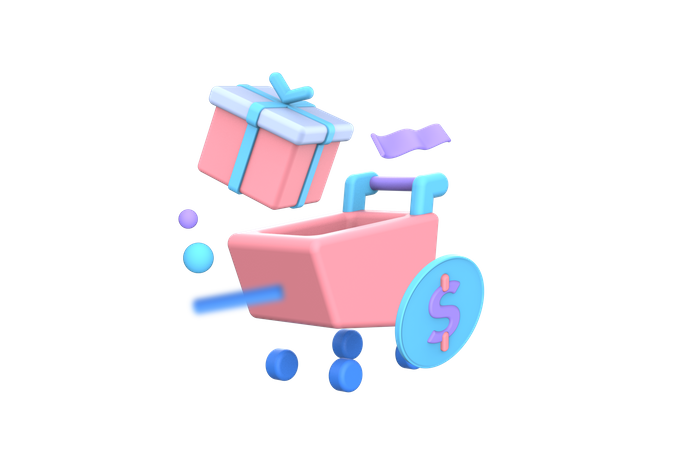 Adding gift in cart  3D Icon
