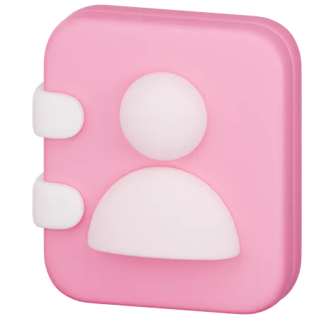 3 D Icon Of Pink Contacts Or Address Book 3D Icon