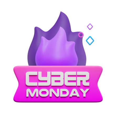 Adesivo de fogo da Cyber Monday  3D Icon