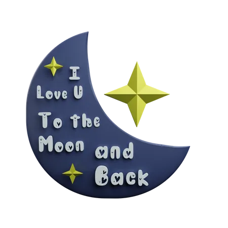 Eu amo o adesivo da lua  3D Sticker