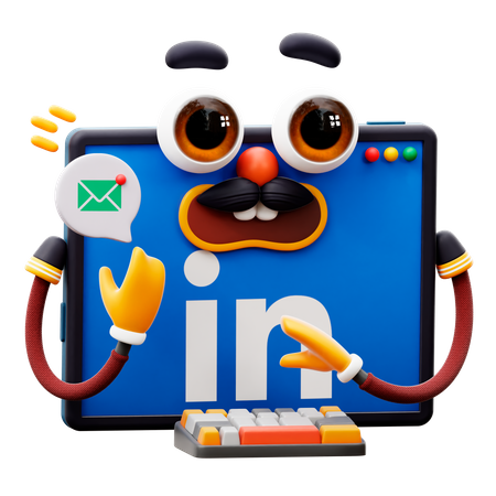 Adesivo do LinkedIn  3D Illustration