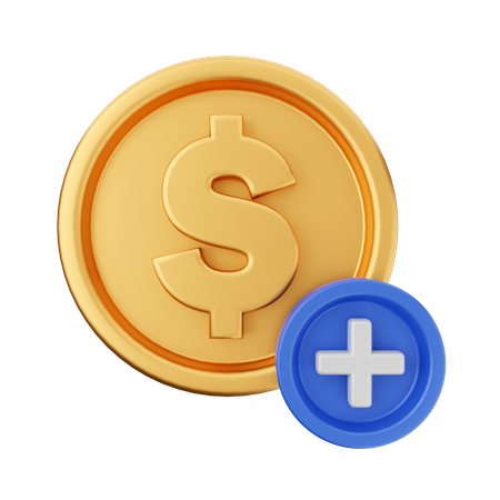 Adicionar moeda  3D Icon