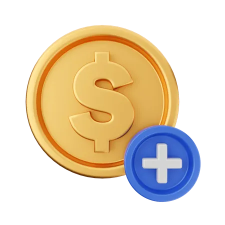 Adicionar moeda  3D Icon