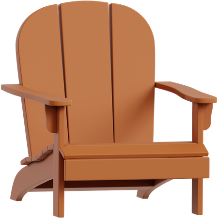 아디론댁 의자 나무  3D Icon
