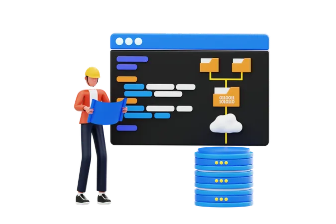 Administrador de banco de dados  3D Illustration