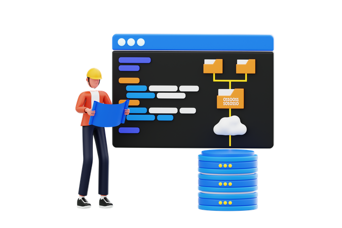 Administrador de base de datos  3D Illustration