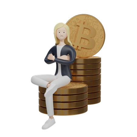 Administrador de bitcoins  3D Illustration