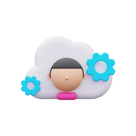 Administrador de la nube  3D Icon